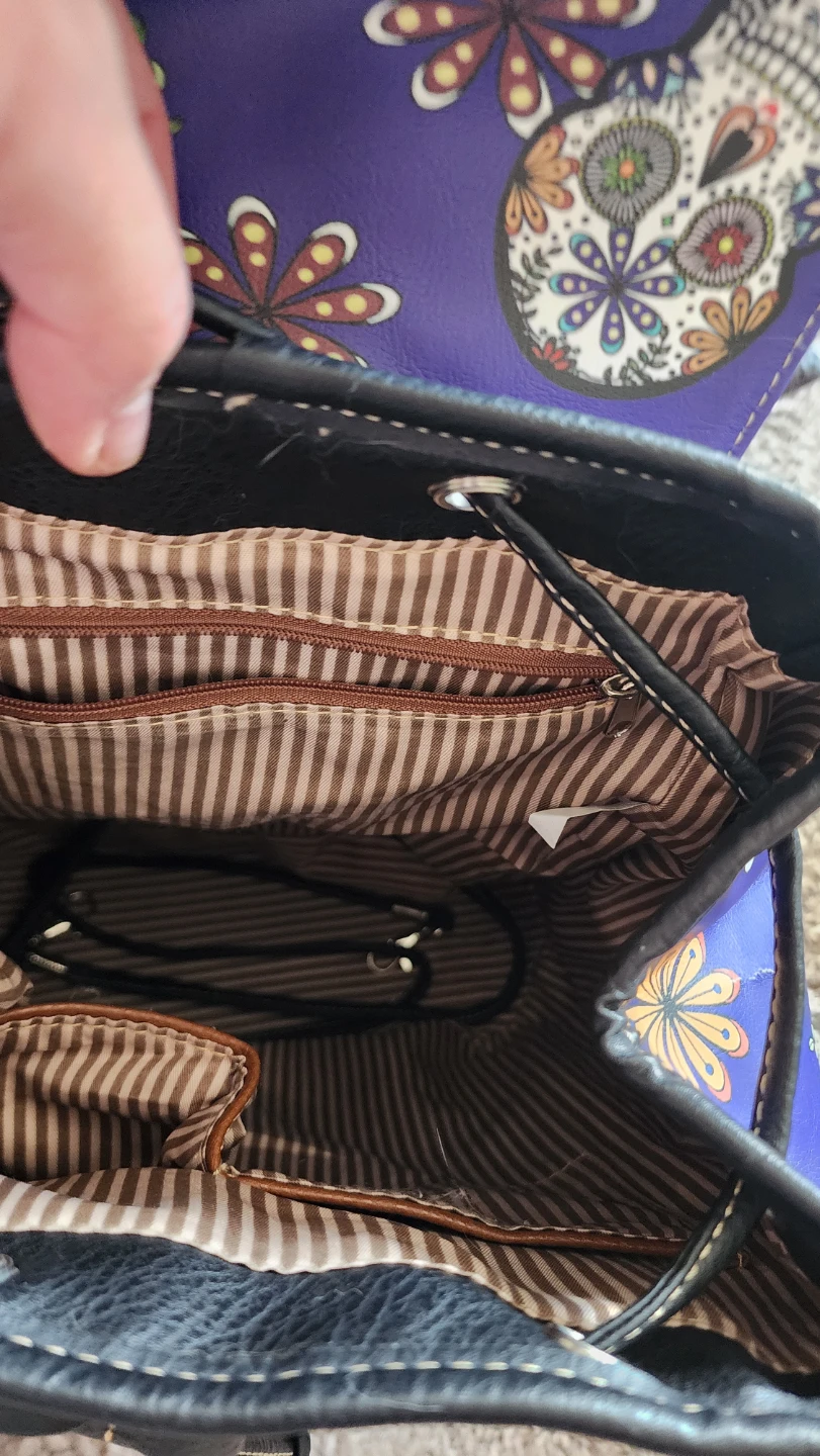 Purple Sugar Skull Mini Backpack and Wallet Set - photo 3