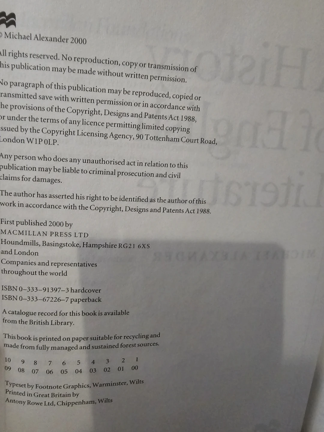A History of English Literature by Michael Alexander - photo 2
