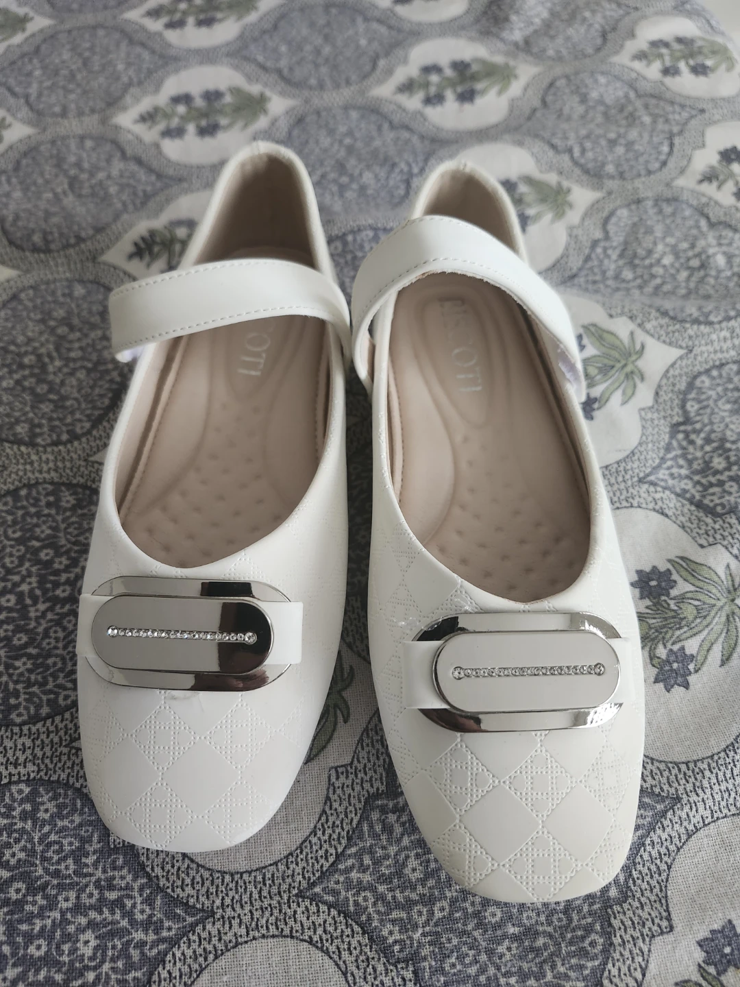White Ballet Flats with Buckle - photo 2