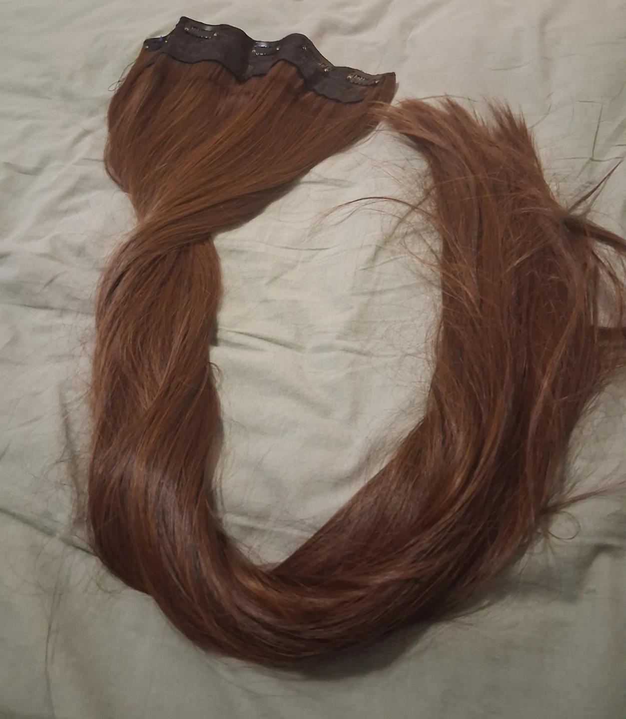 Clip-in Hair Extensions - Brown amd red tinsel - photo 3