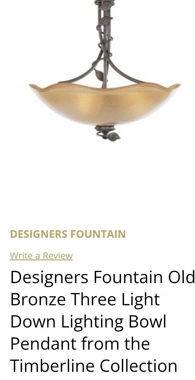 Designers Fountain Old Bronze Lighting Bowl Pendant