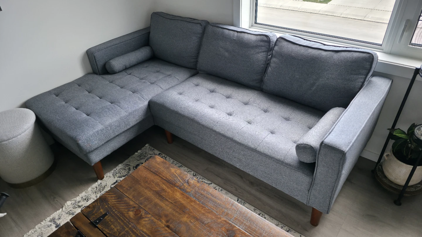 Sofa for sale Grey Tufted Sectional Sofa