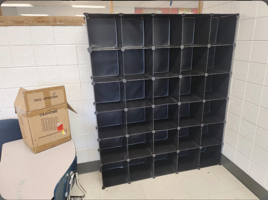 C&AHOME 30-Cube Storage Organizer Black Shelving