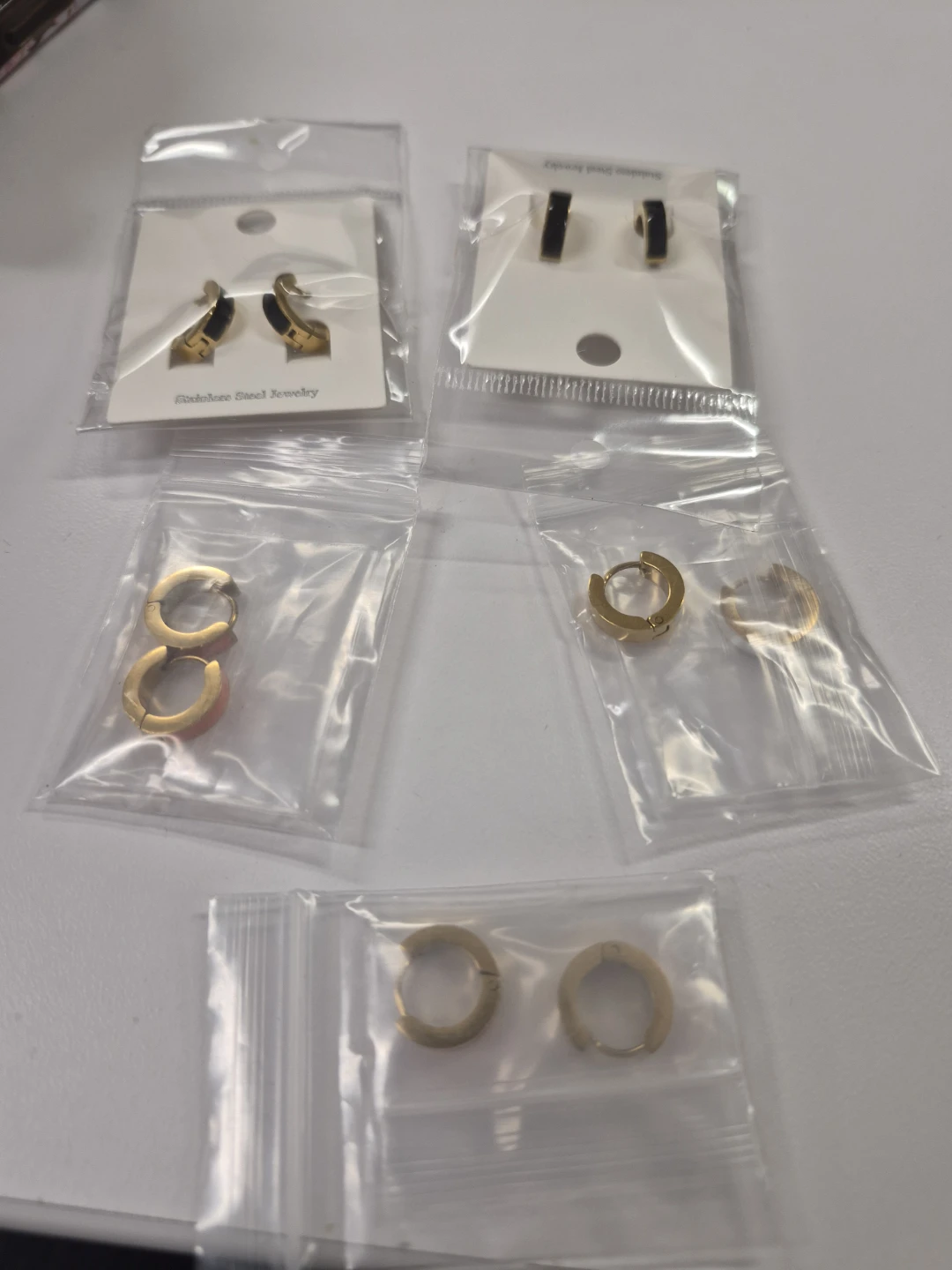 Stainless Steel Hoop and Stud Earrings Set