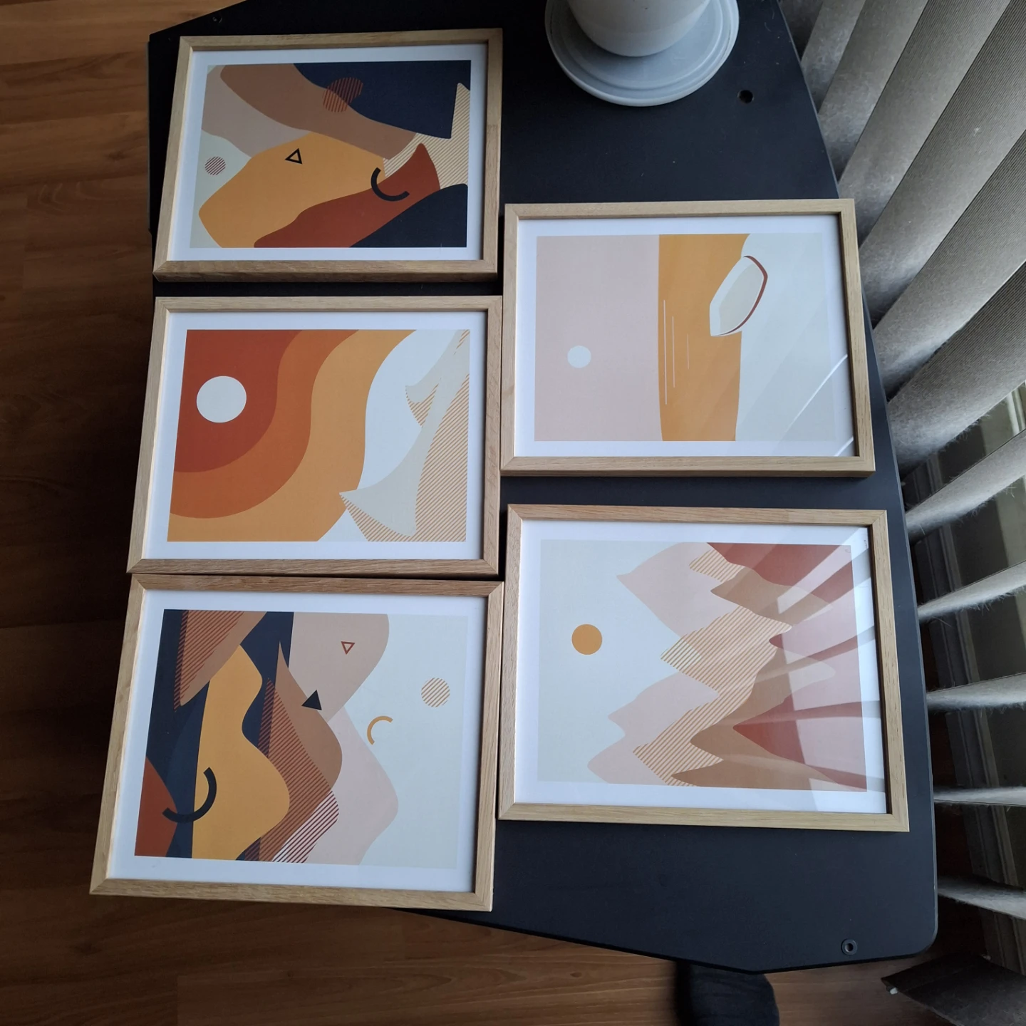 Set of 5 Framed Abstract Wall Art