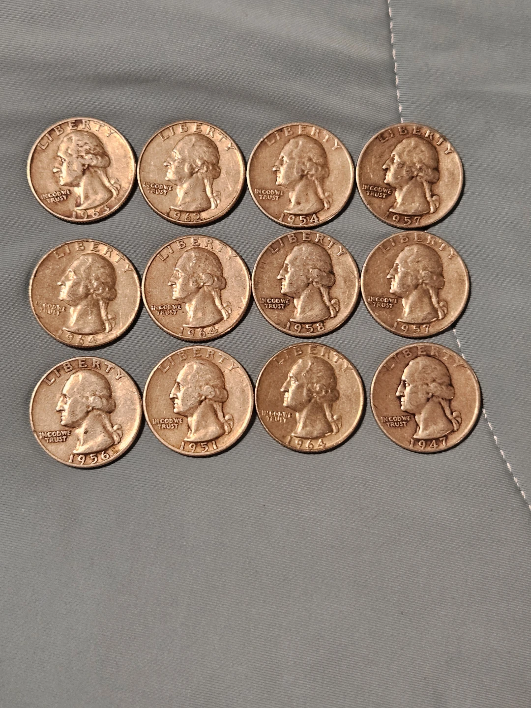 12 United States Washington Quarters