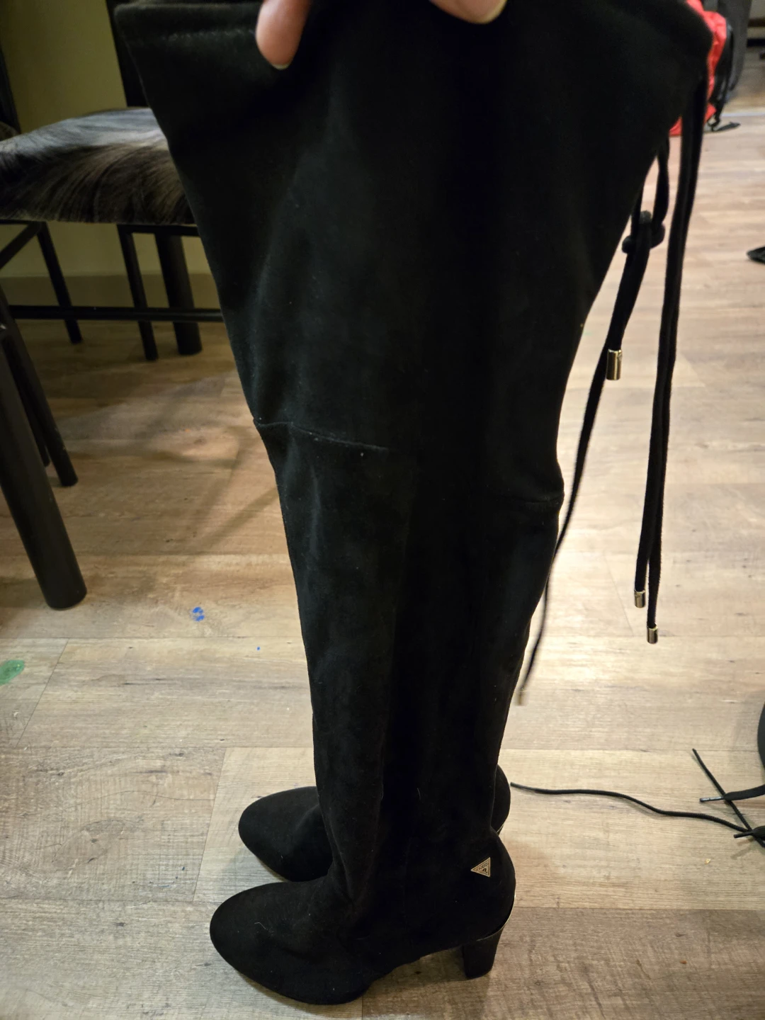 Black Suede Guess Over-the-Knee Boots
