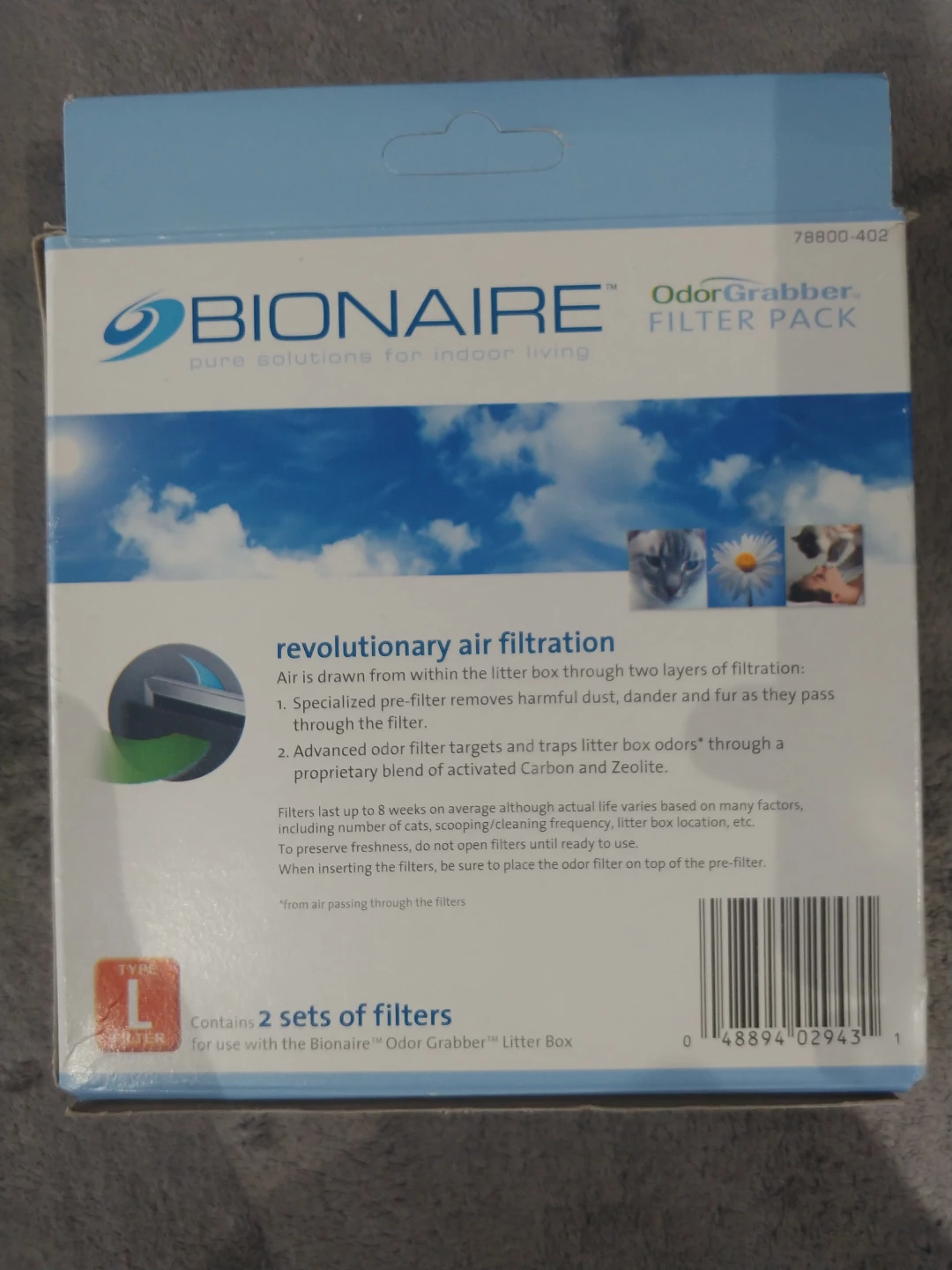 Bionaire OdorGrabber Filter Pack Type L - 2 Sets of Filters - photo 2