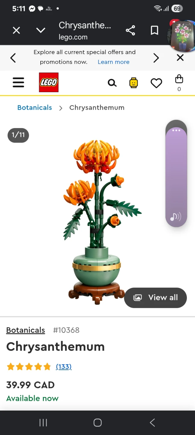 LEGO Botanicals Chrysanthemum Set 10368