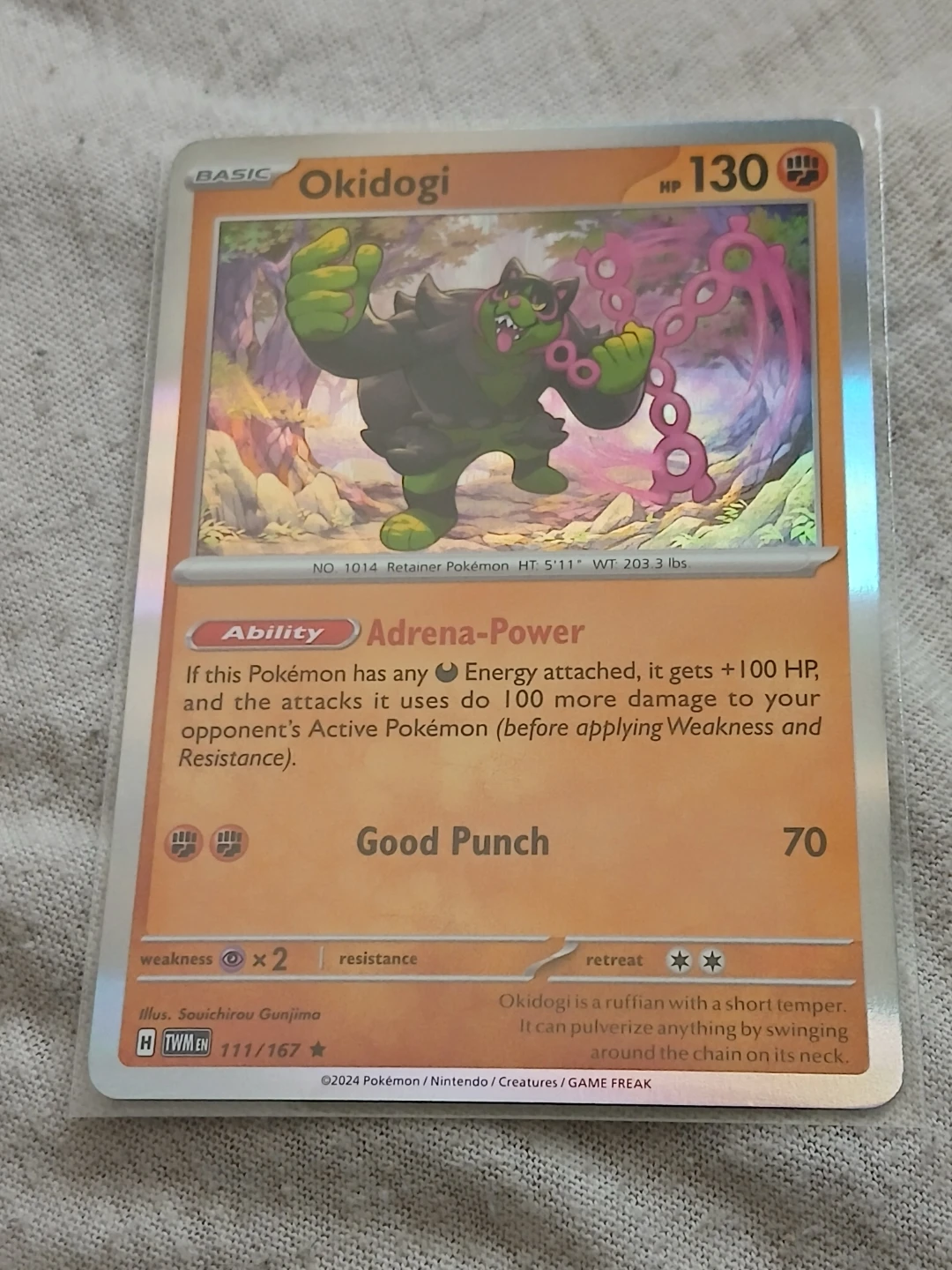 2024 Okidogi 111/167 Pokémon Card