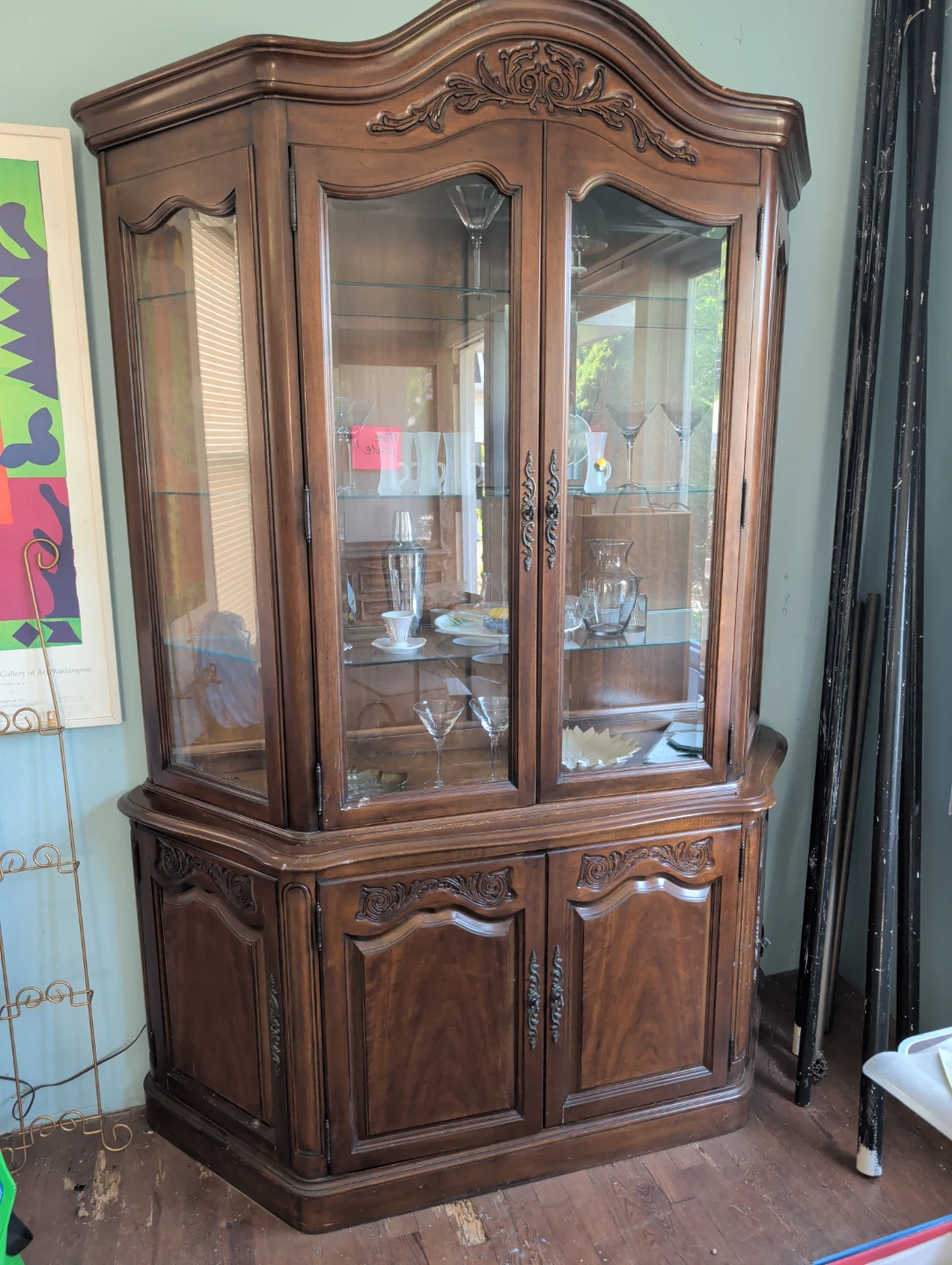 Corner China Cabinet with Glass Doors - photo 2