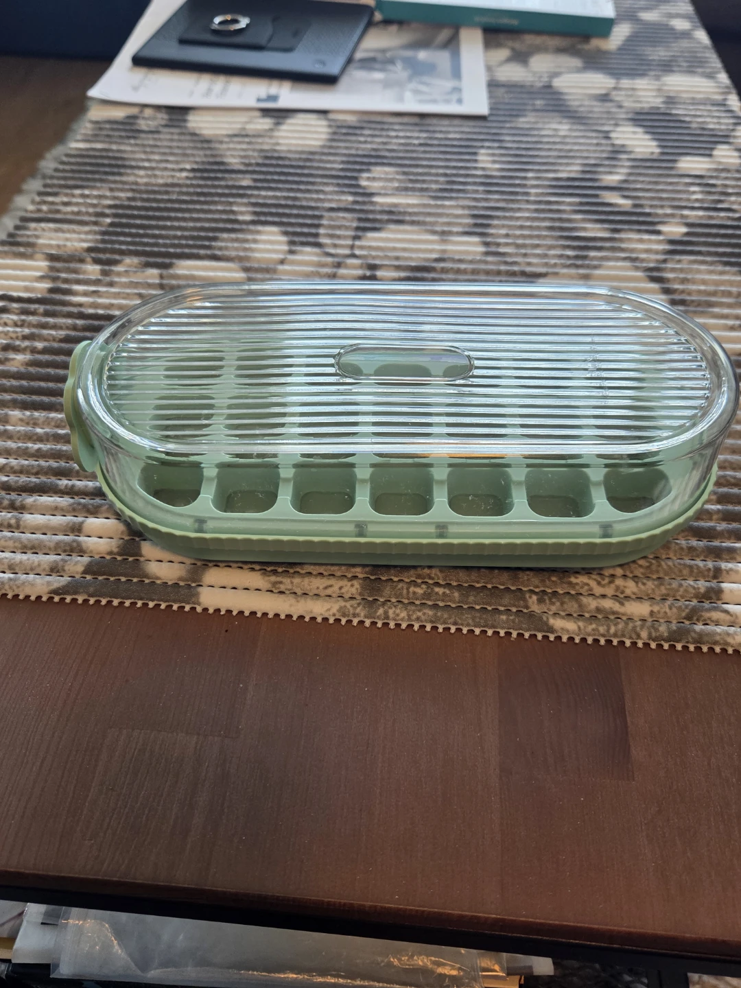 Green Ice Cube Tray with Lid