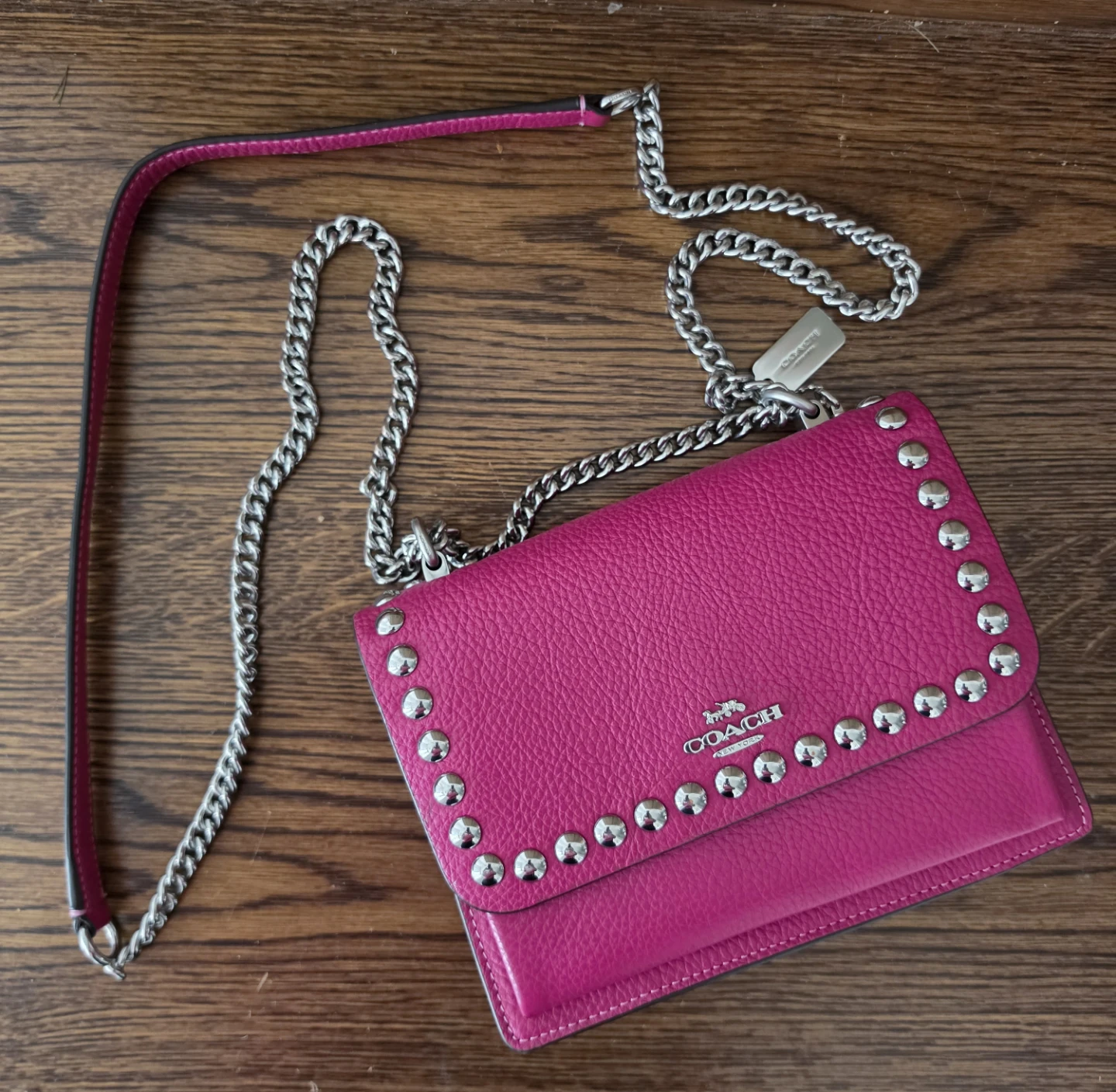 Coach Pink Studded Leather Crossbody Bag - photo 3
