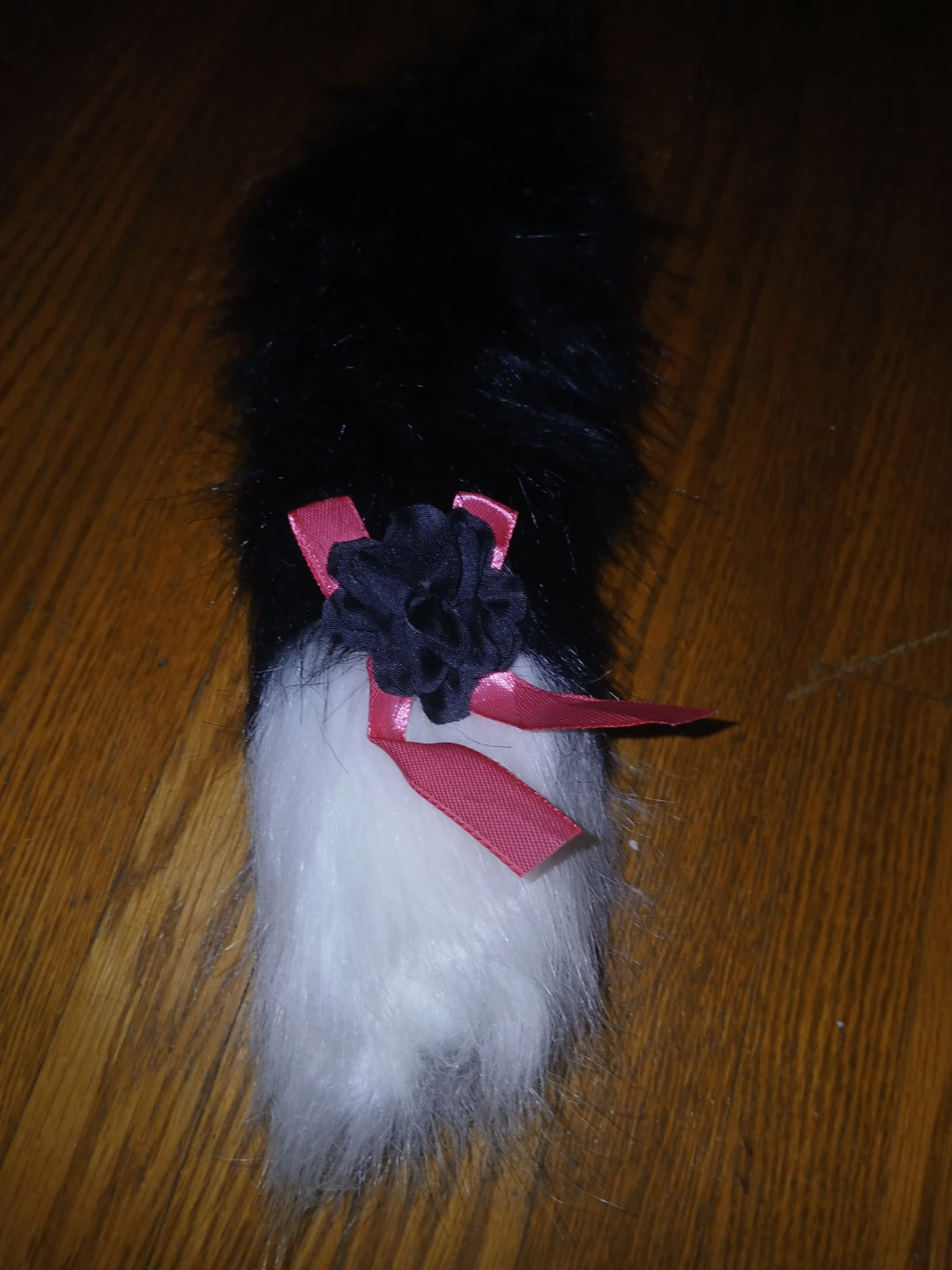 Hand made Black Cat Ears Headband with attachment tail - photo 2