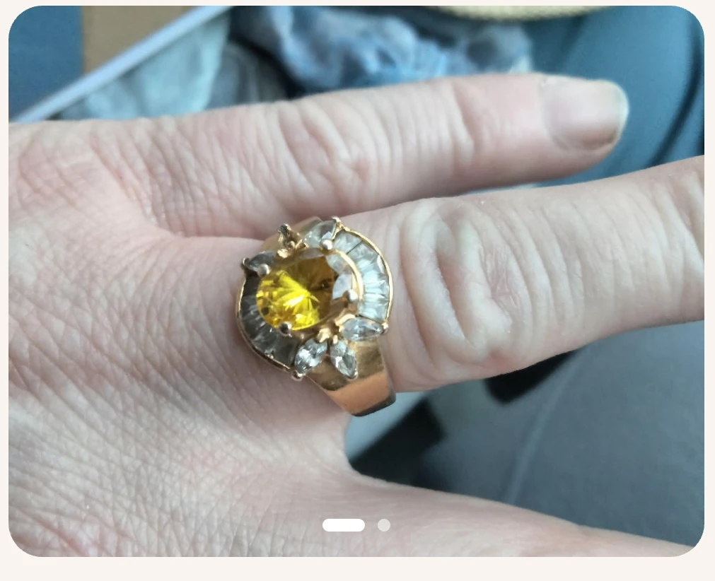 Yellow Gemstone Ring size 8 ish