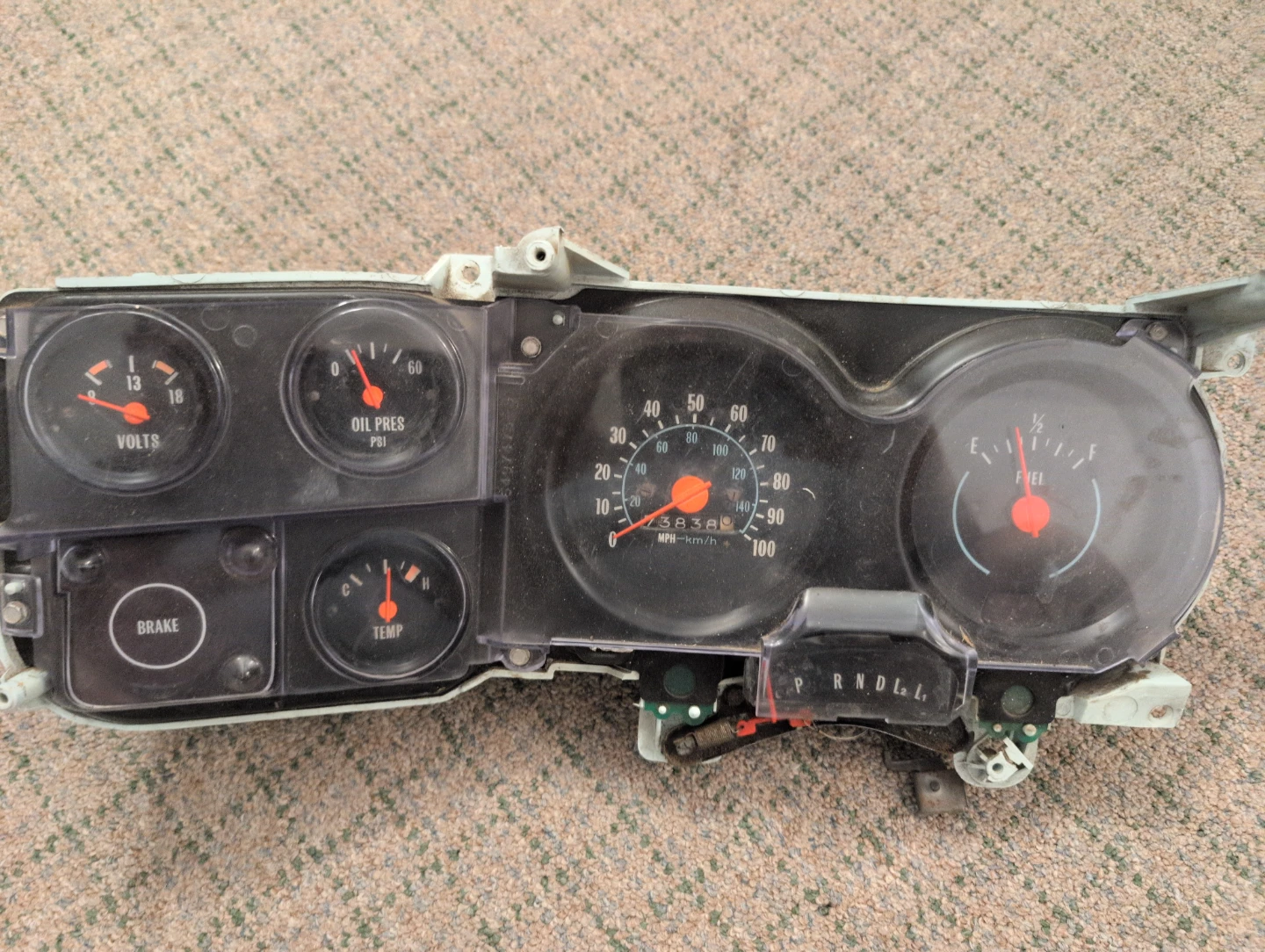 Vintage Chevy Gauge Cluster Instrument Panel