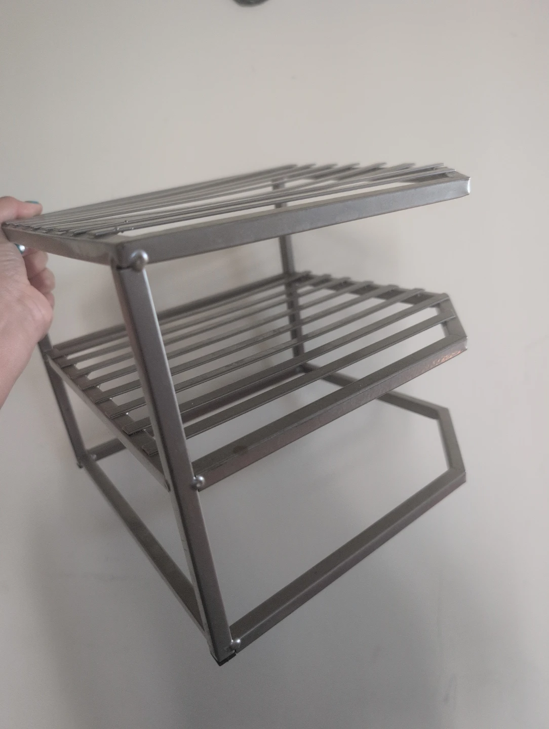 2-Tier Metal Shelf Rack