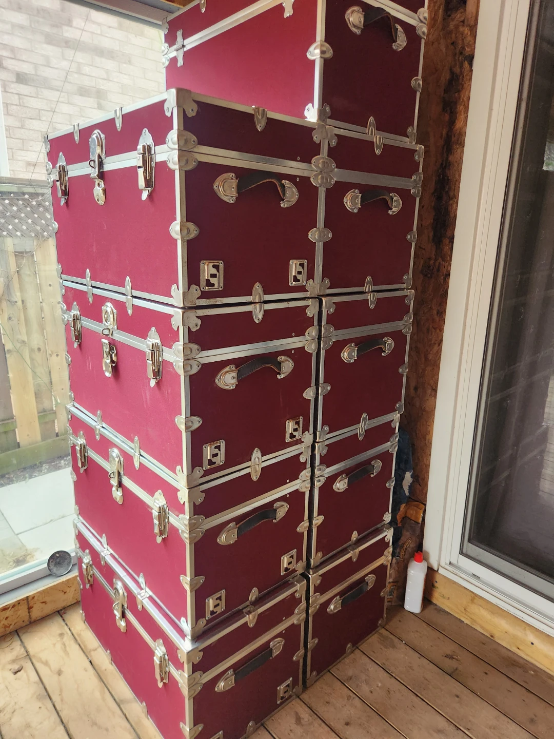 Rhino Trunk & Case Storage Trunks - Set of 9 - Burgundy