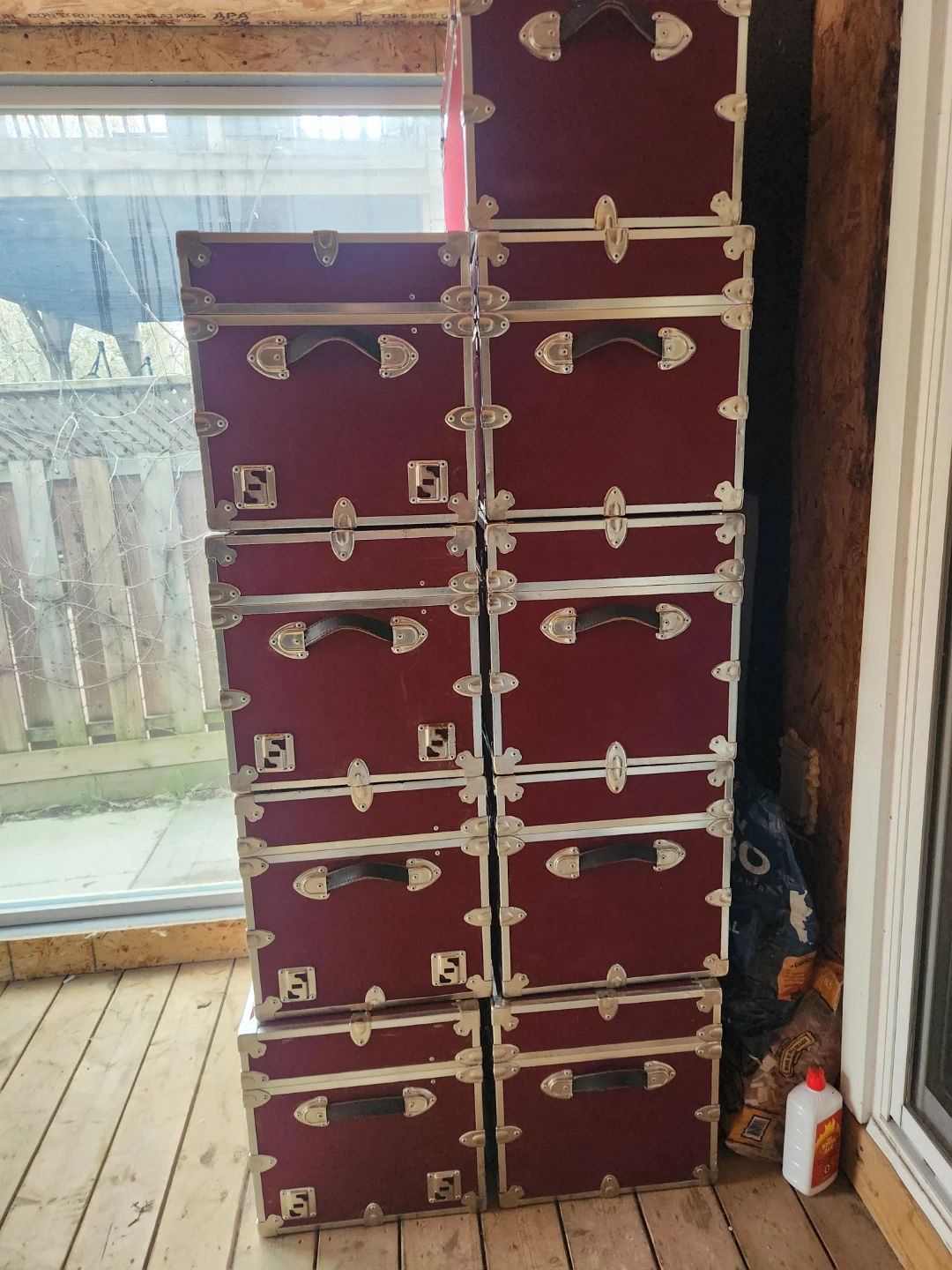 Rhino Trunk & Case Storage Trunks - Set of 9 - Burgundy - photo 2