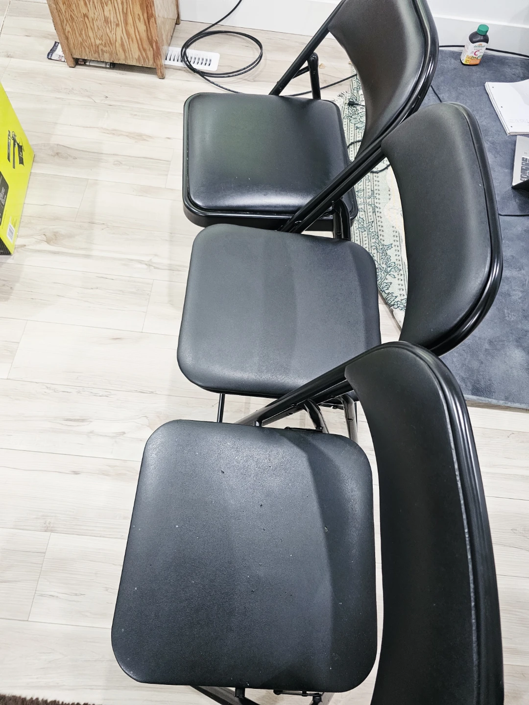Set of 3 Black Folding Chairs - photo 3