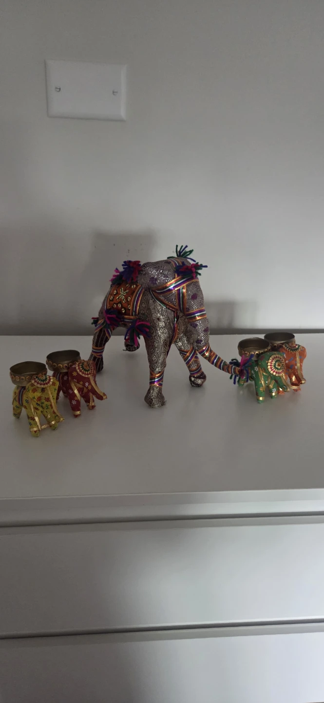 Elephant Candle Holder Set handmade.