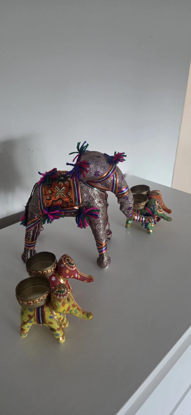 Elephant Candle Holder Set handmade. - photo 2