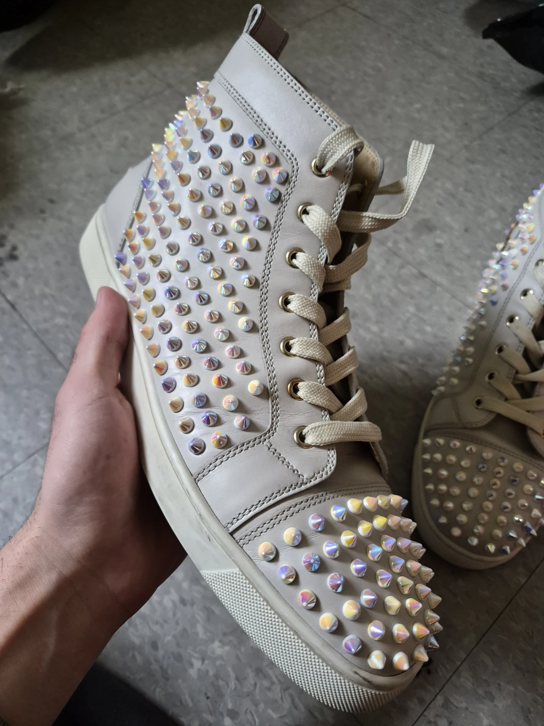 Christian Louboutin Spiked High-Top Sneakers - photo 5