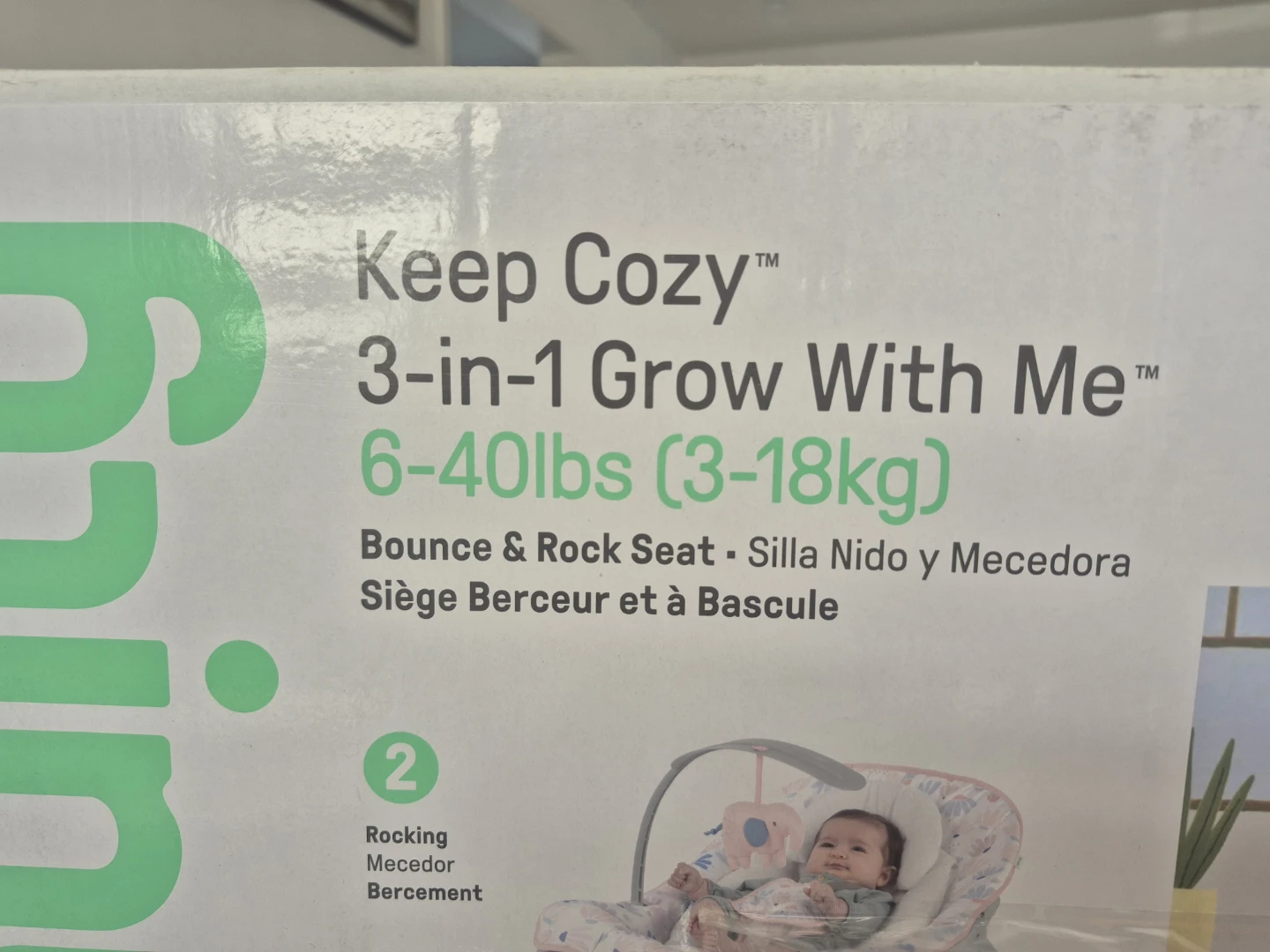 Ingenuity Keep Cozy 3-in-1 Bounce & Rock Seat (6-40lbs) - photo 2