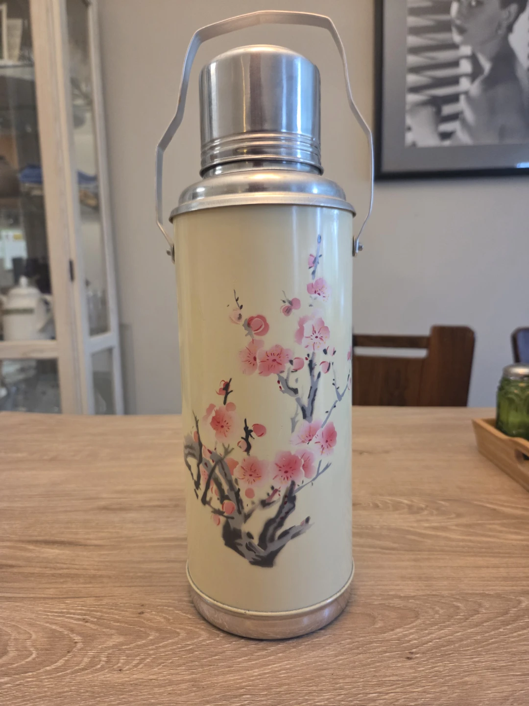 Shabby Chic Thermos with Cherry Blossom Design