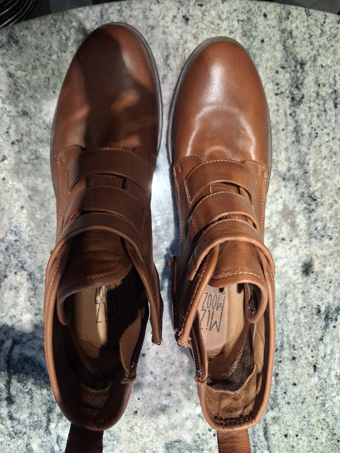 Miz Mooz Brown Leather Buckle Ankle Boots - photo 5
