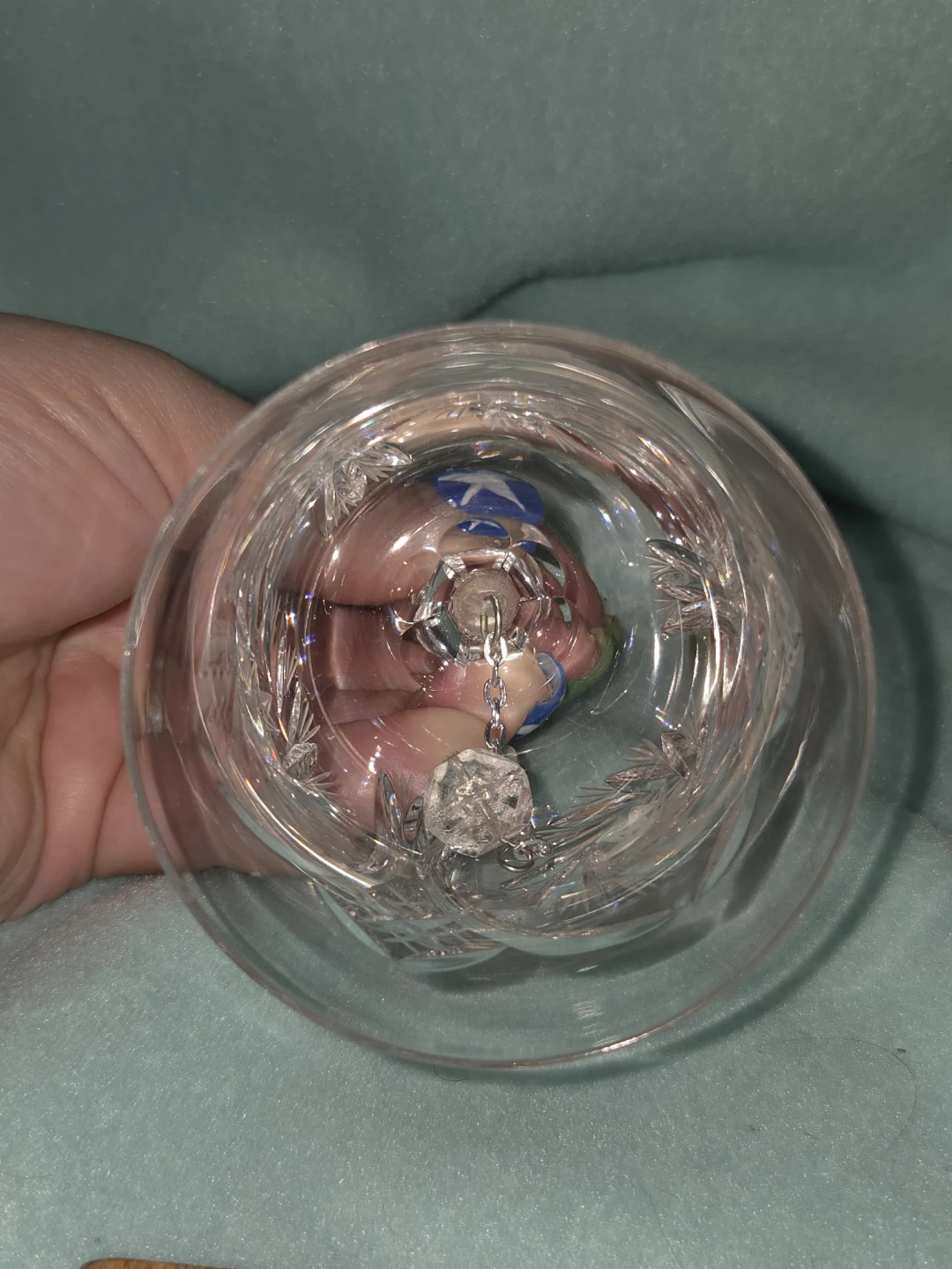 Crystal Etched Glass Bell - photo 3