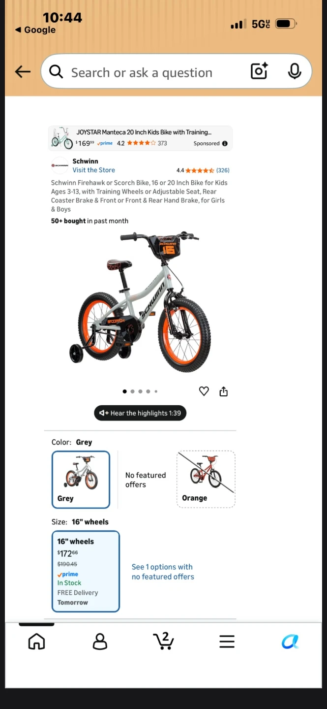 Schwinn Scortch 16" Kids Bike - Grey Like-New! - photo 3