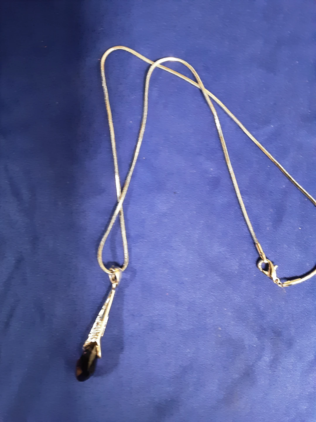 Silver snake chain necklace with pendant - photo 3