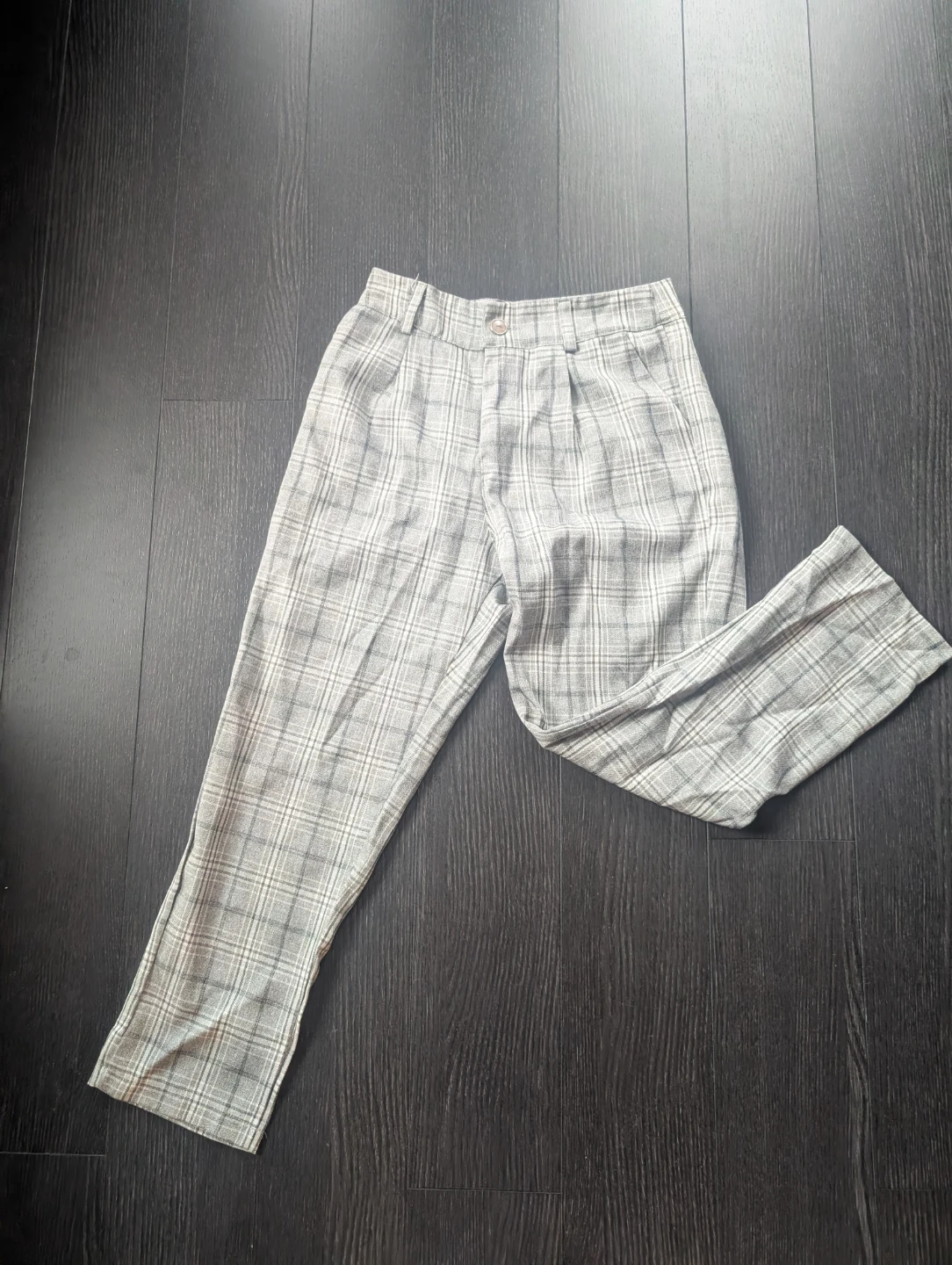 Plaid High-Waisted Trousers - photo 2