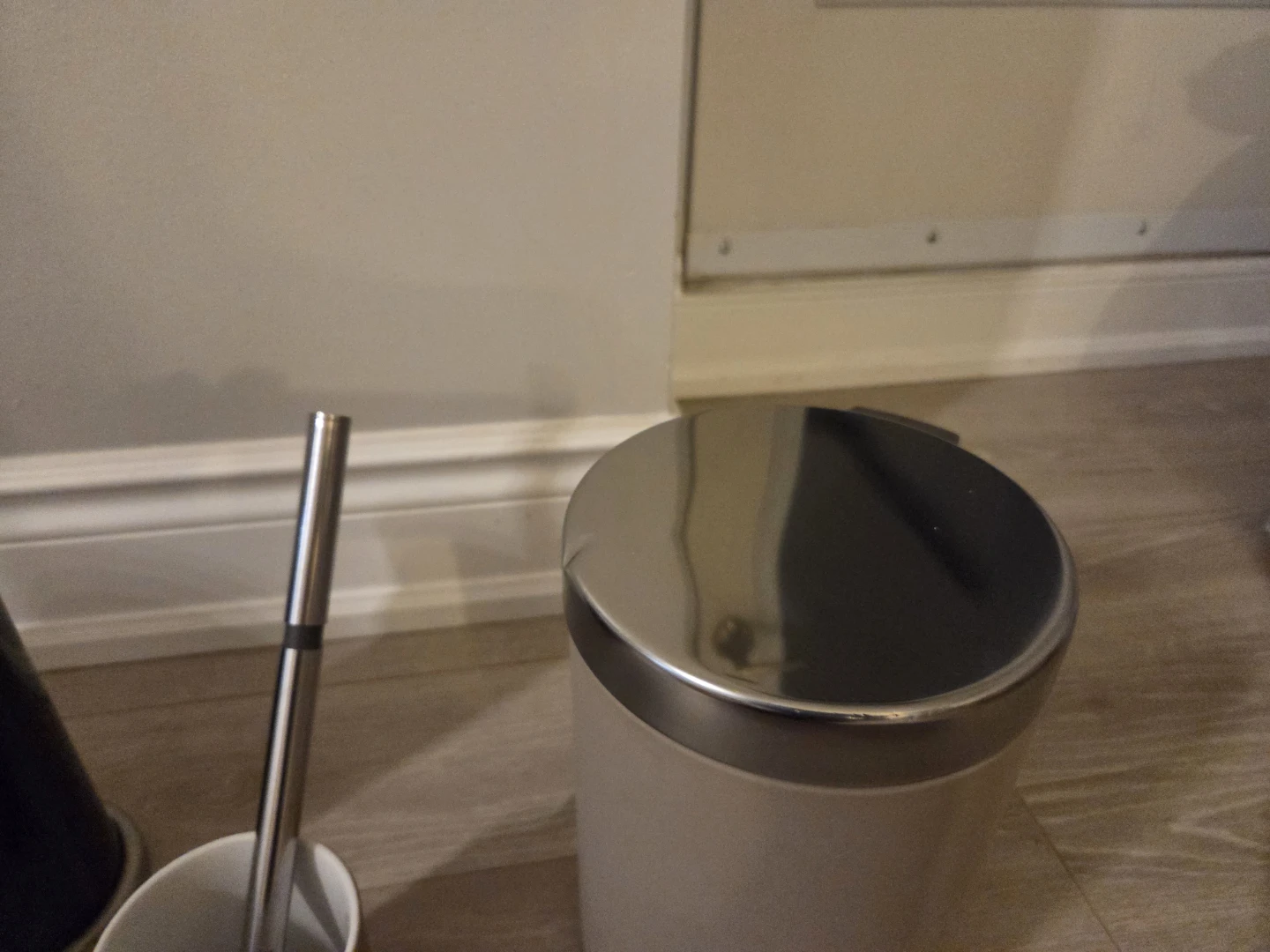 Set of 2 Stainless Steel Pedal Bins and Toilet Brush Holder - photo 2