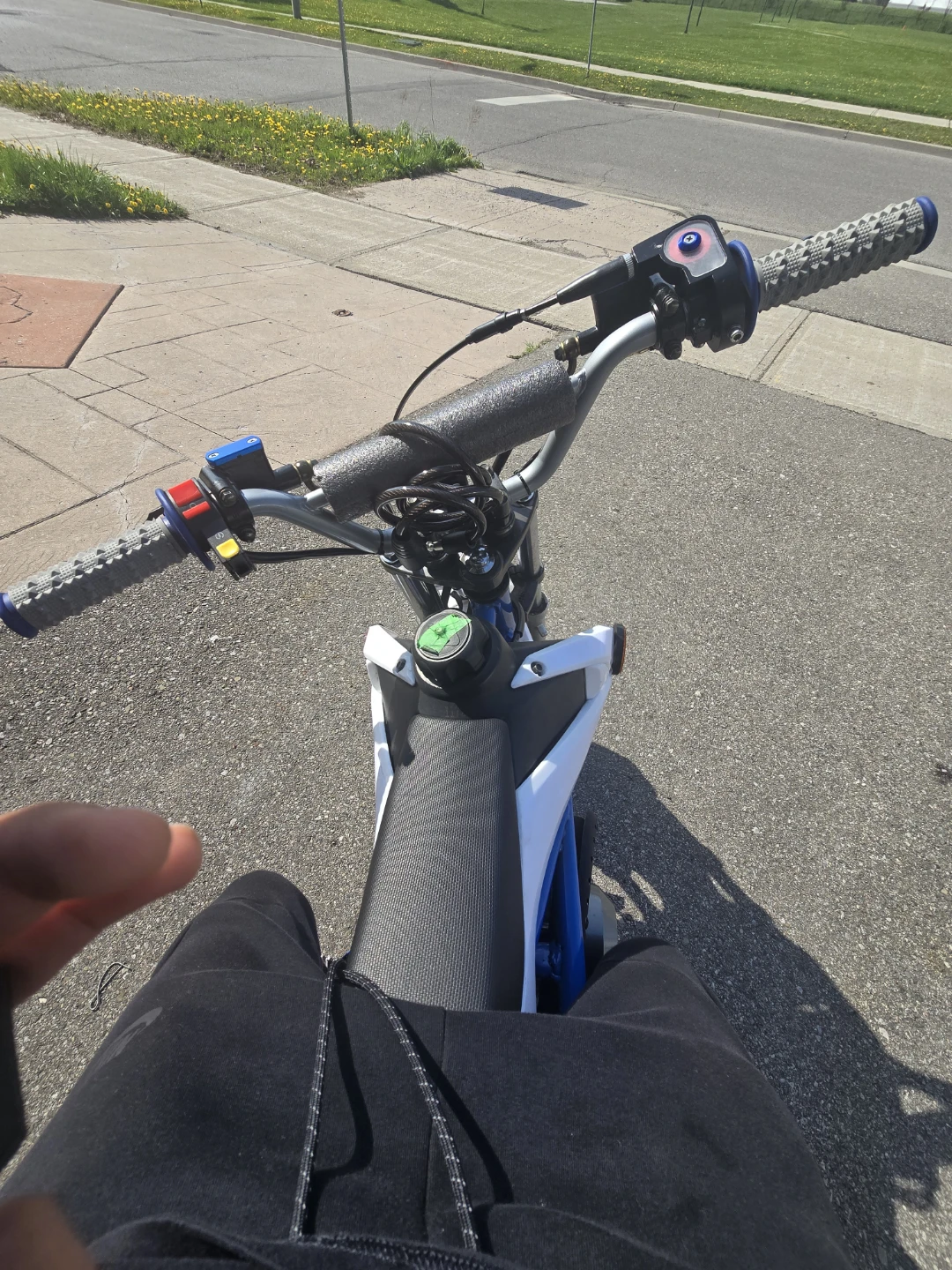 White and Blue Kids Dirt Bike