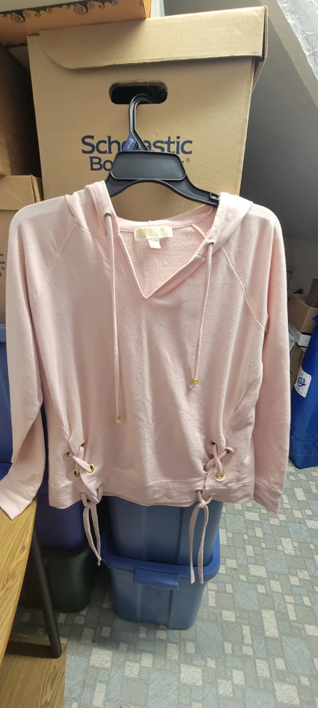 Micheal Kors Pink Lace-Up sides Hoodie