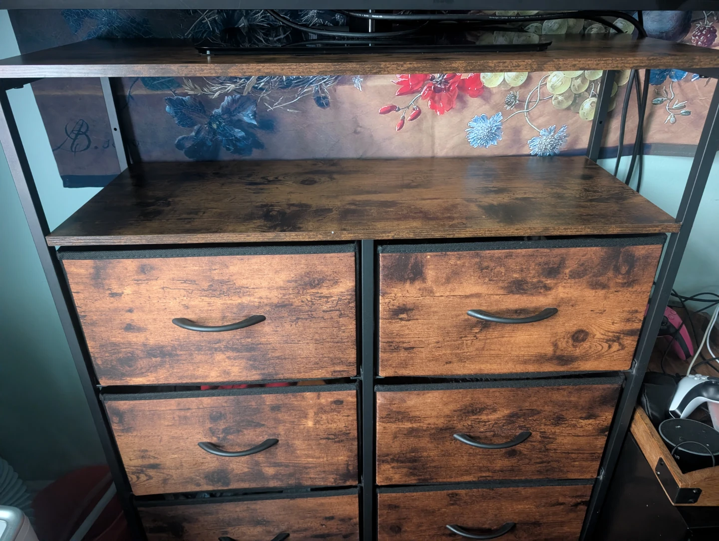 8 drawer Rustic Wood Fabric Drawer Dresser - photo 2