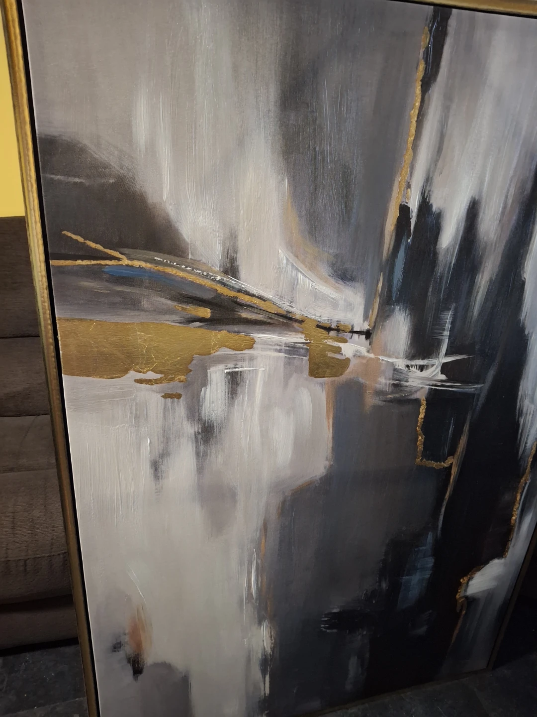 Abstract Wall Art with Gold Accents - photo 2