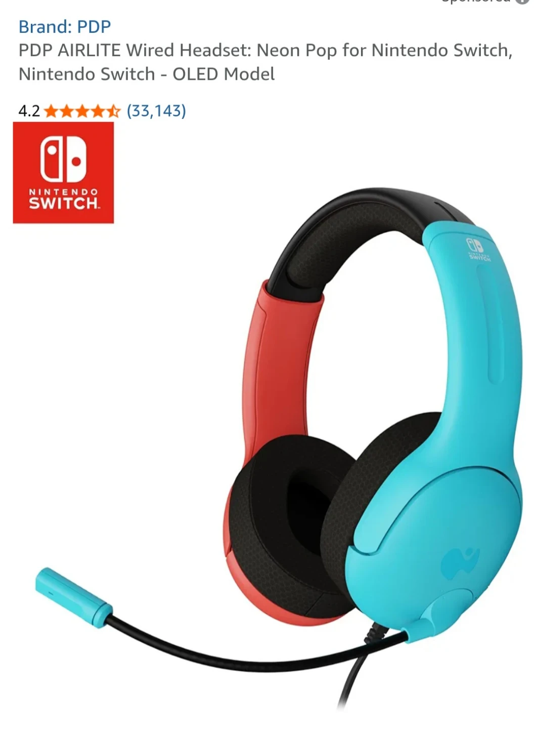 PDP AIRLITE Wired Headset: Neon Pop for Nintendo Switch ...