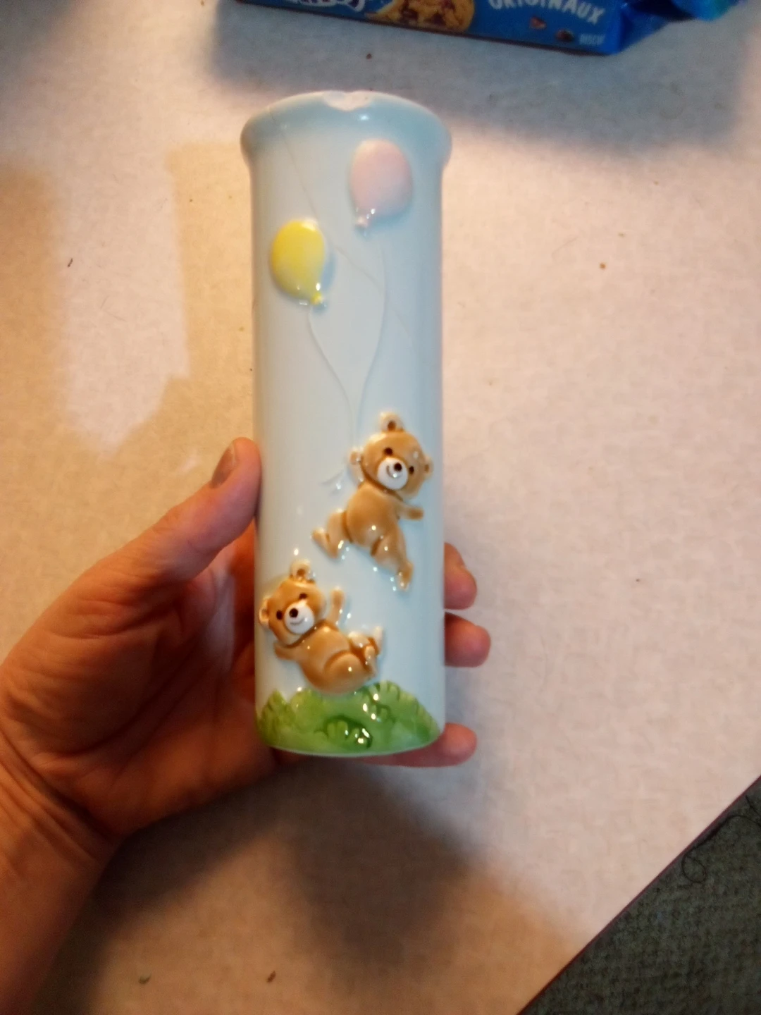 Ceramic Vase with Teddy Bears and Balloons - photo 3