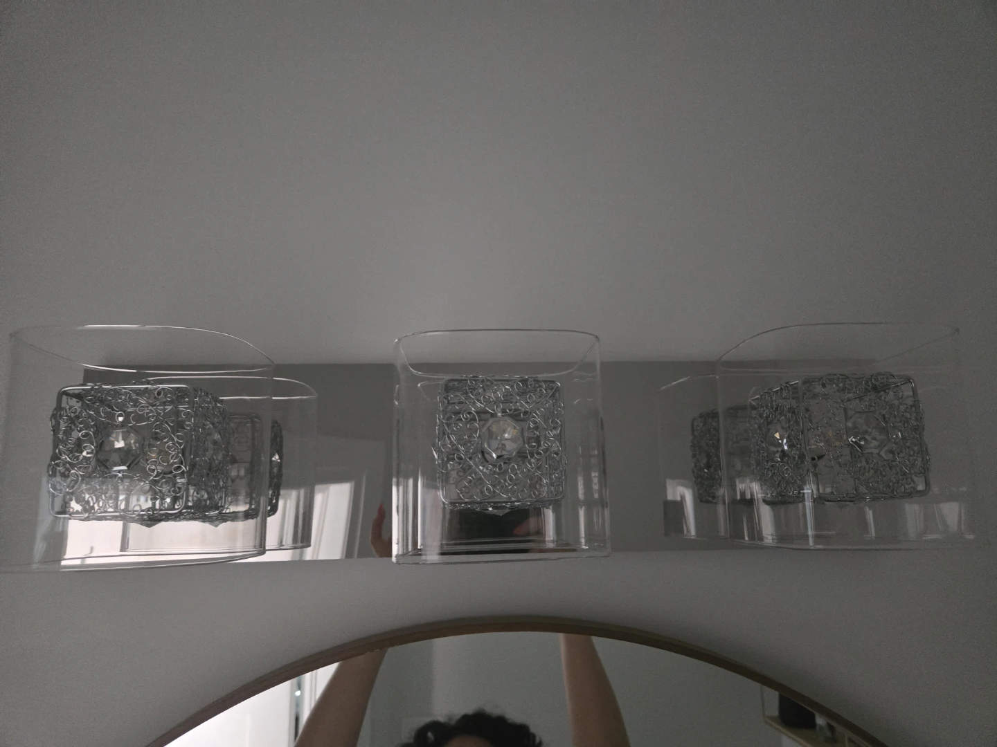 3-Light Vanity Fixture with Crystal Accents - photo 4