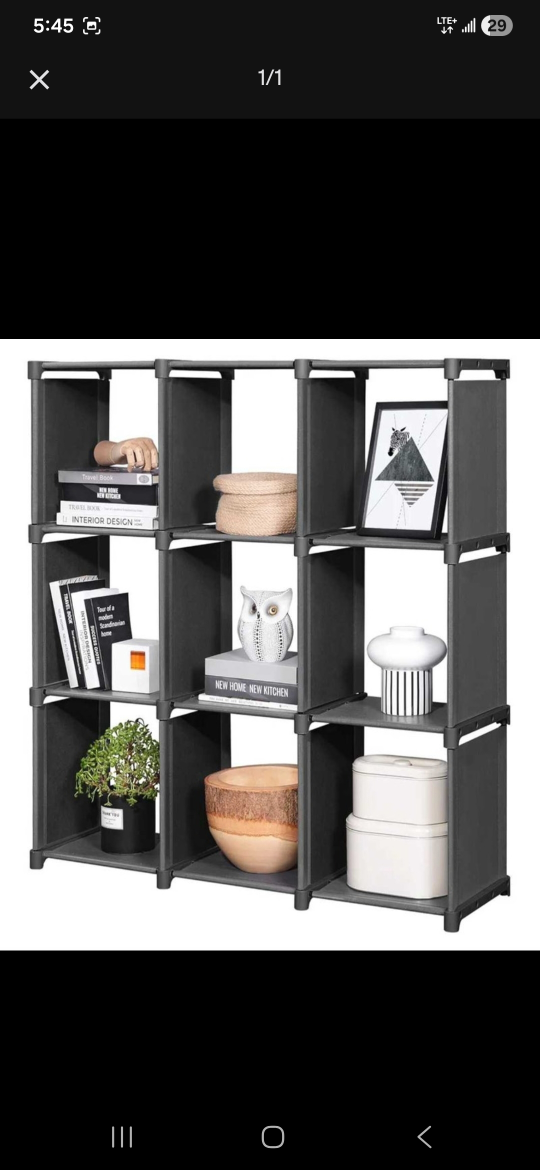 Dark Grey 9-Cube Storage Organizer