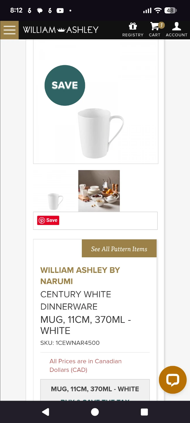 Narumi Made Bone China White Mugs from William Ashley (Set of 6) - photo 4