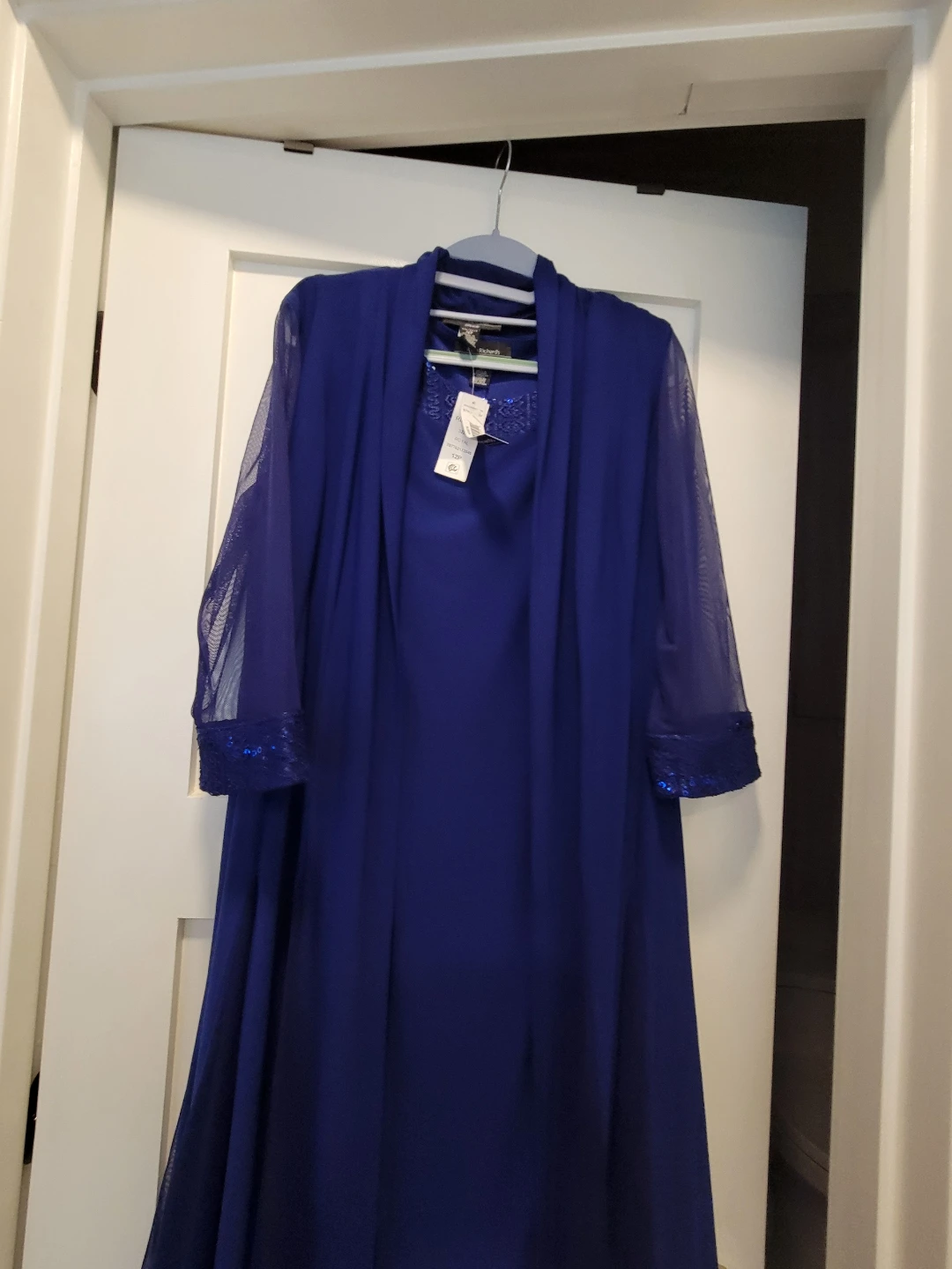 Alfred Dunner Women's Blue Dress & Cardigan Set