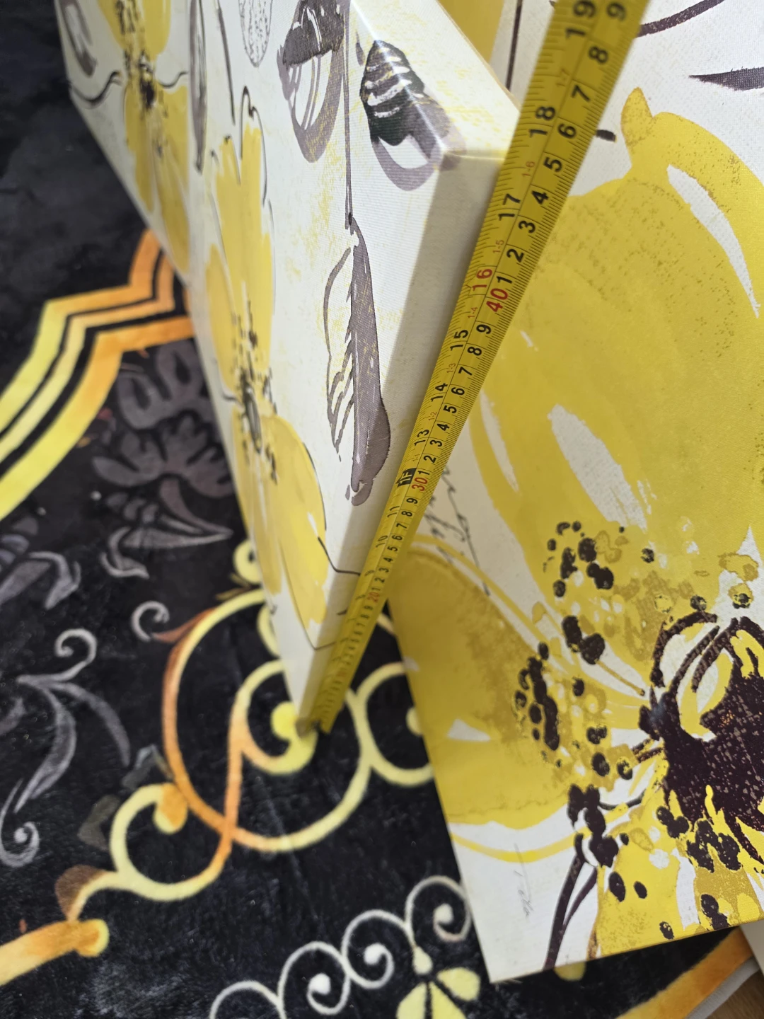 Set of 3 Yellow Floral Canvas Wall Art - photo 5