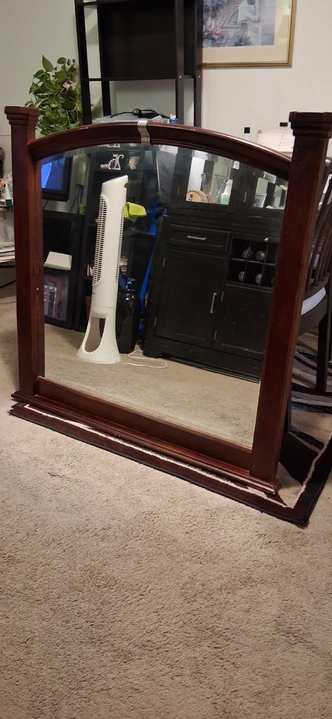 Wooden Framed Arch Mirror