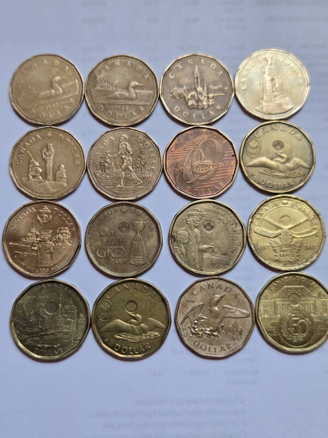 Assorted Canadian Dollar Coins