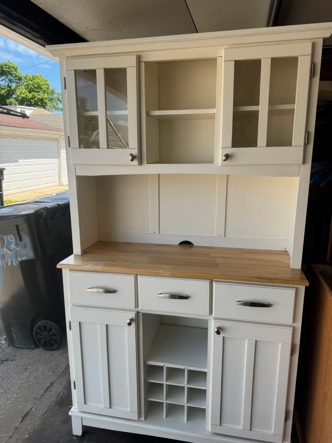 White Hutch with Wood Top - photo 3
