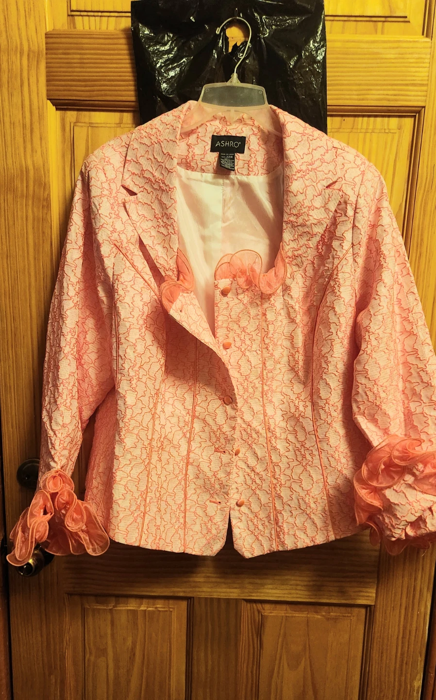 ASHRO Women's Pink Lace Jacket and Skirt Set Size 22W